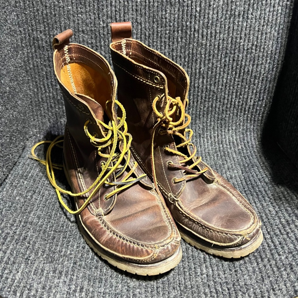 Red Wing 4592 Moc Toe Boots Mens 9.5 Brown Leather Lug Sole Heritage Workwear